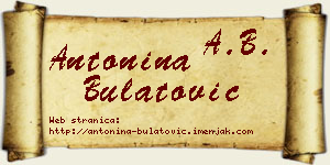 Antonina Bulatović vizit kartica